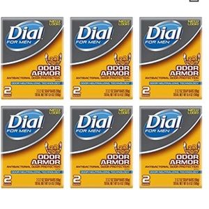 6 x Dial For Men Odor Armor 24 Hr Odor Control Soap total 12